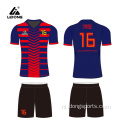 Aangepast goedkope team sublimatie bedrukte voetbaljersy set